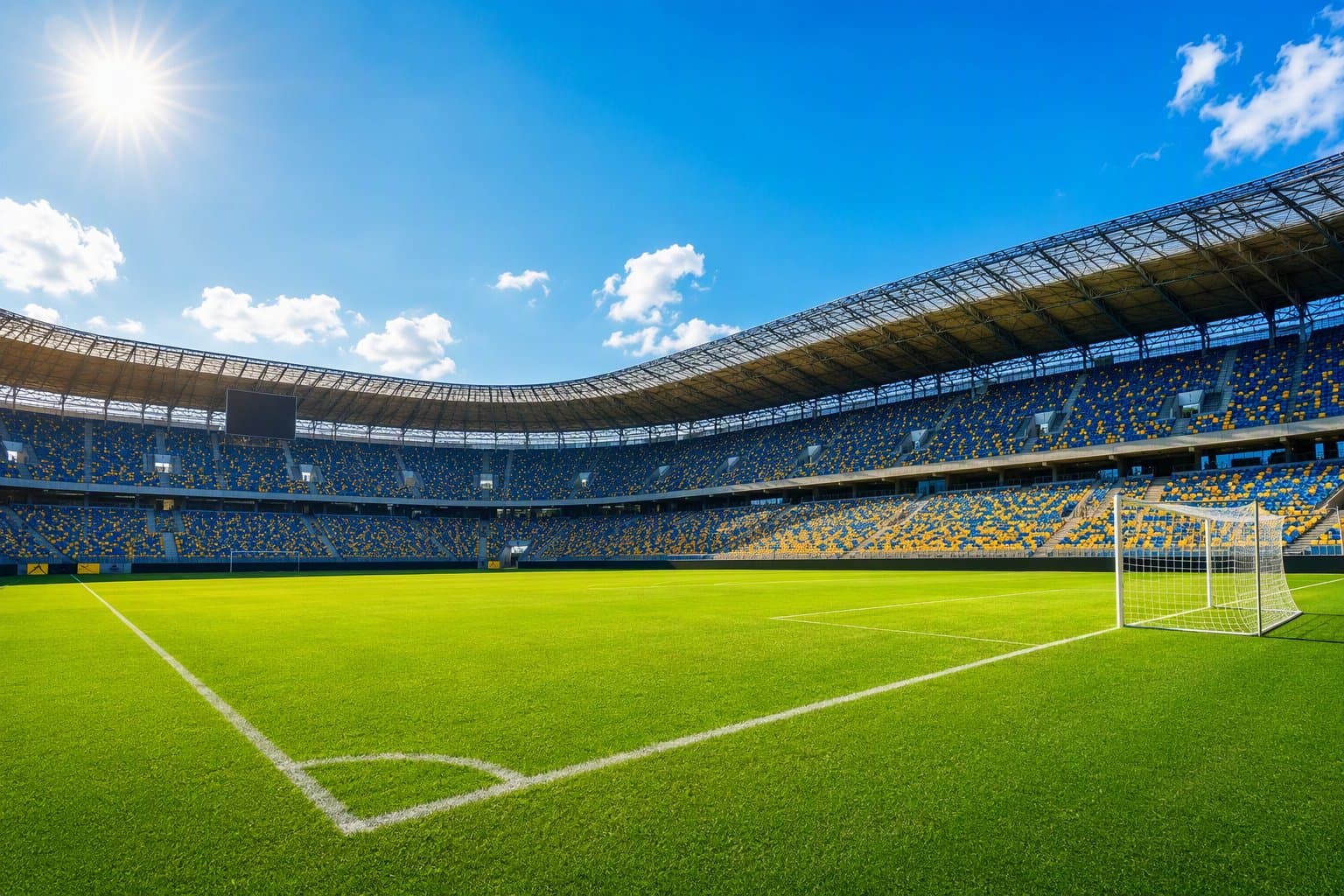 Sunlit Soccer Stadium - illustration, Jake Team LLC