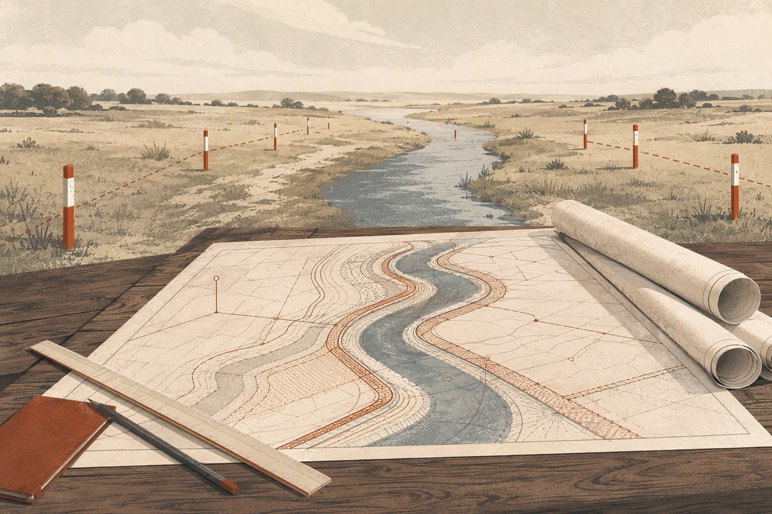 Fort Worth flood control plan - illustration, Jake Team LLC
