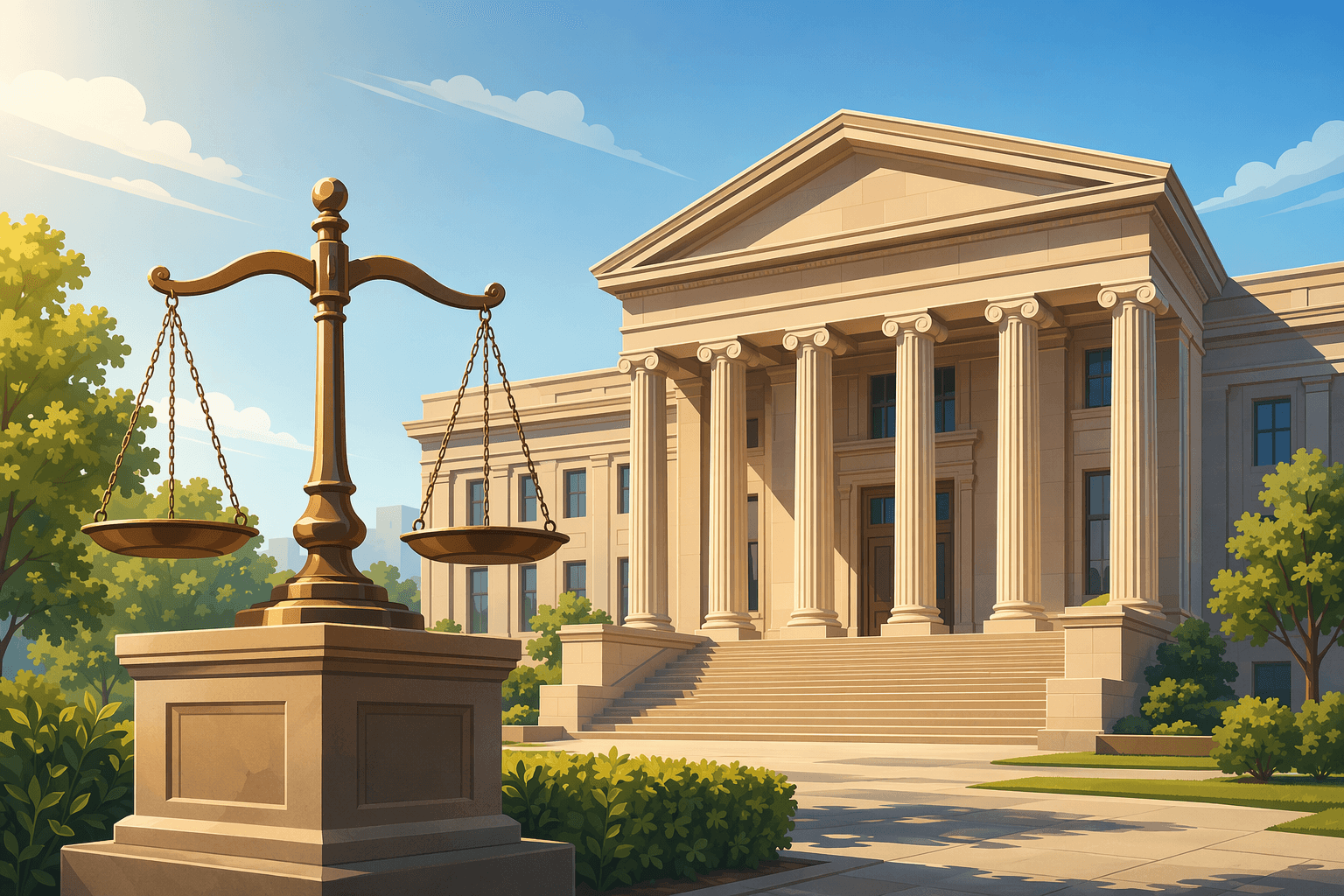 Courthouse and justice - illustration, Jake Team LLC