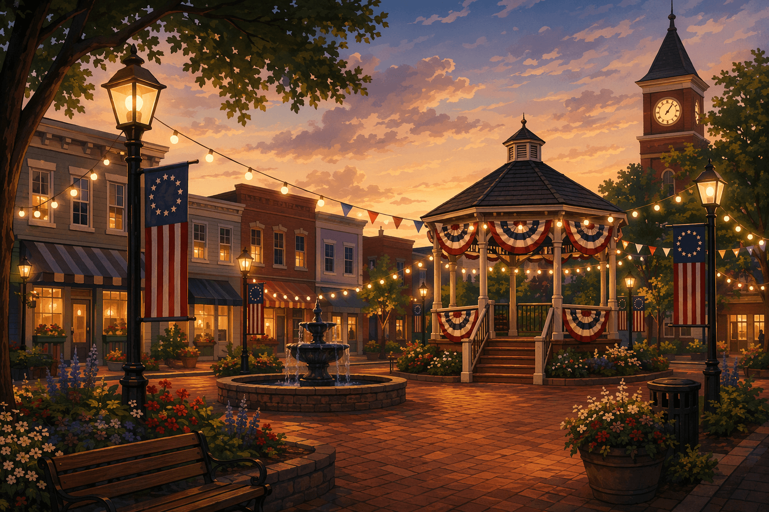 Fourth of July Gathering - illustration, Jake Team LLC