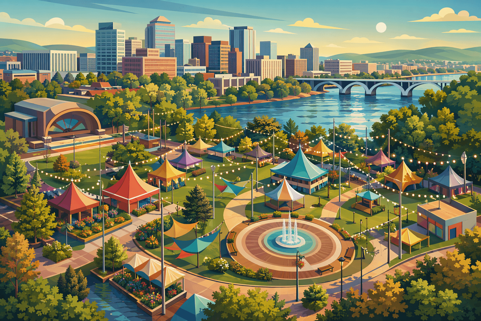 Park festival - illustration, Jake Team LLC