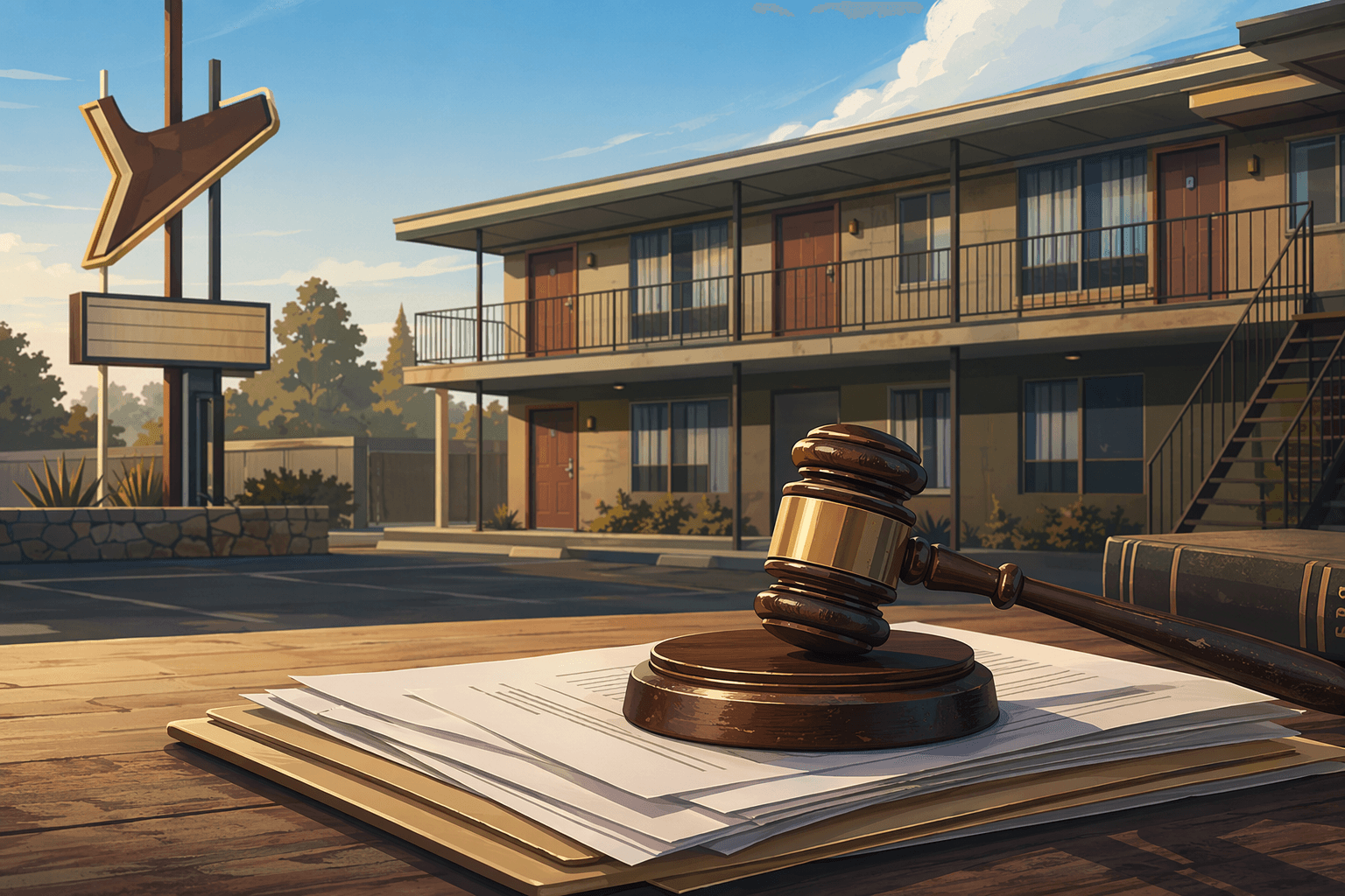 Motel closure lawsuit - illustration, Jake Team LLC