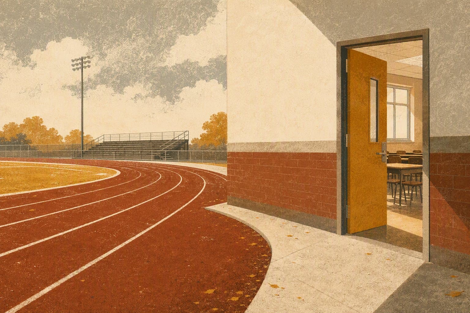 high school track - illustration, Jake Team LLC