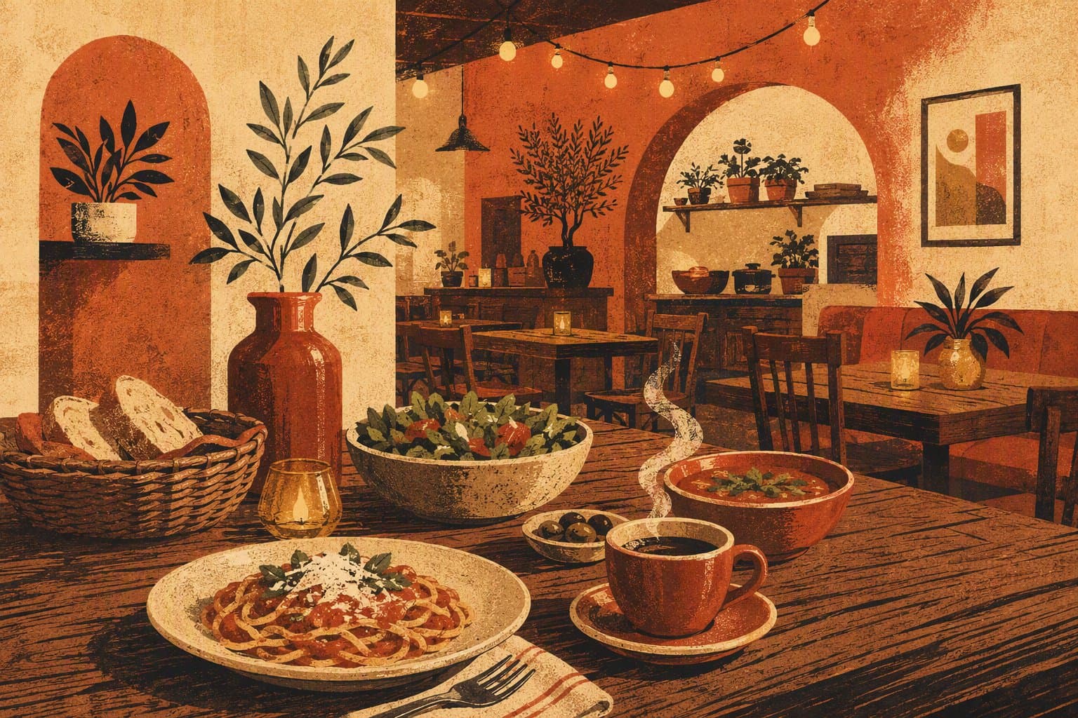 local dining - illustration, Jake Team LLC
