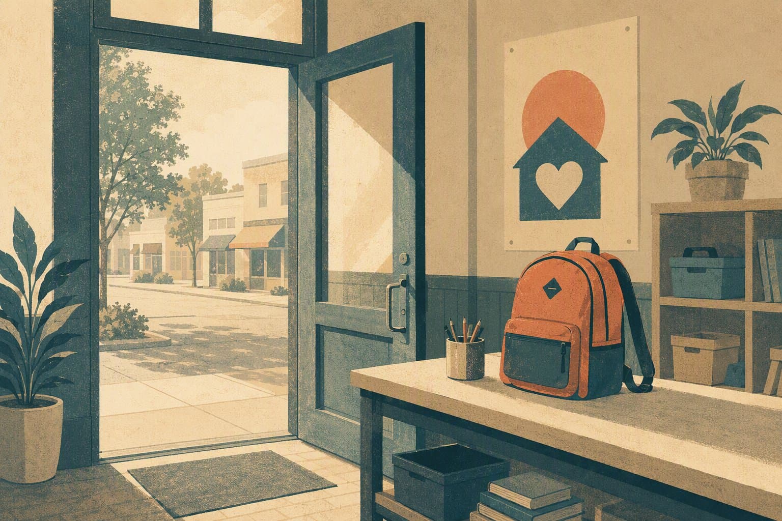 community backpack giveaway - illustration, Jake Team LLC