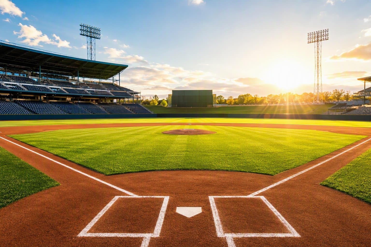 Empty baseball stadium - illustration, Jake Team LLC