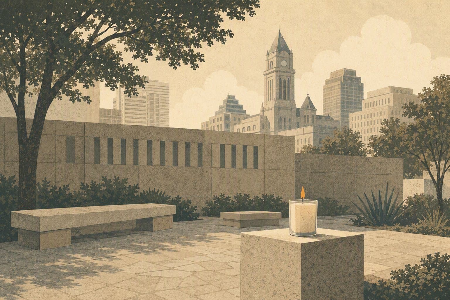 Fort Worth Courtyard - illustration, Jake Team LLC