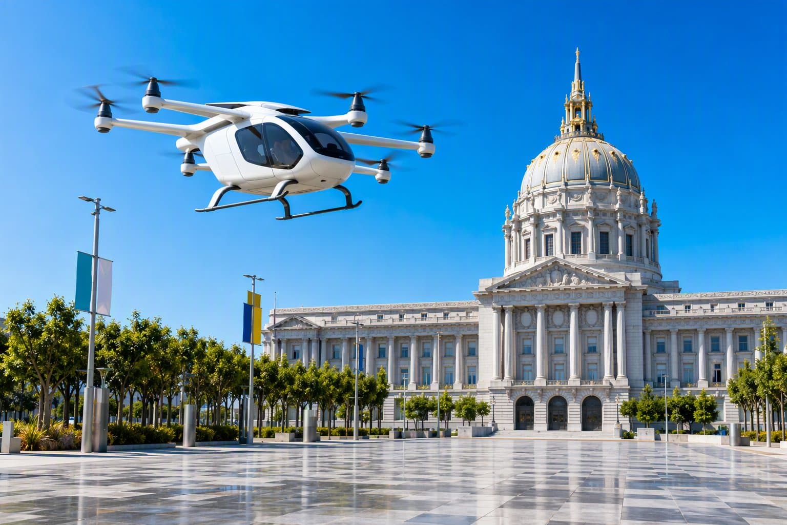 Electric Air Taxi Routes - illustration, Jake Team LLC