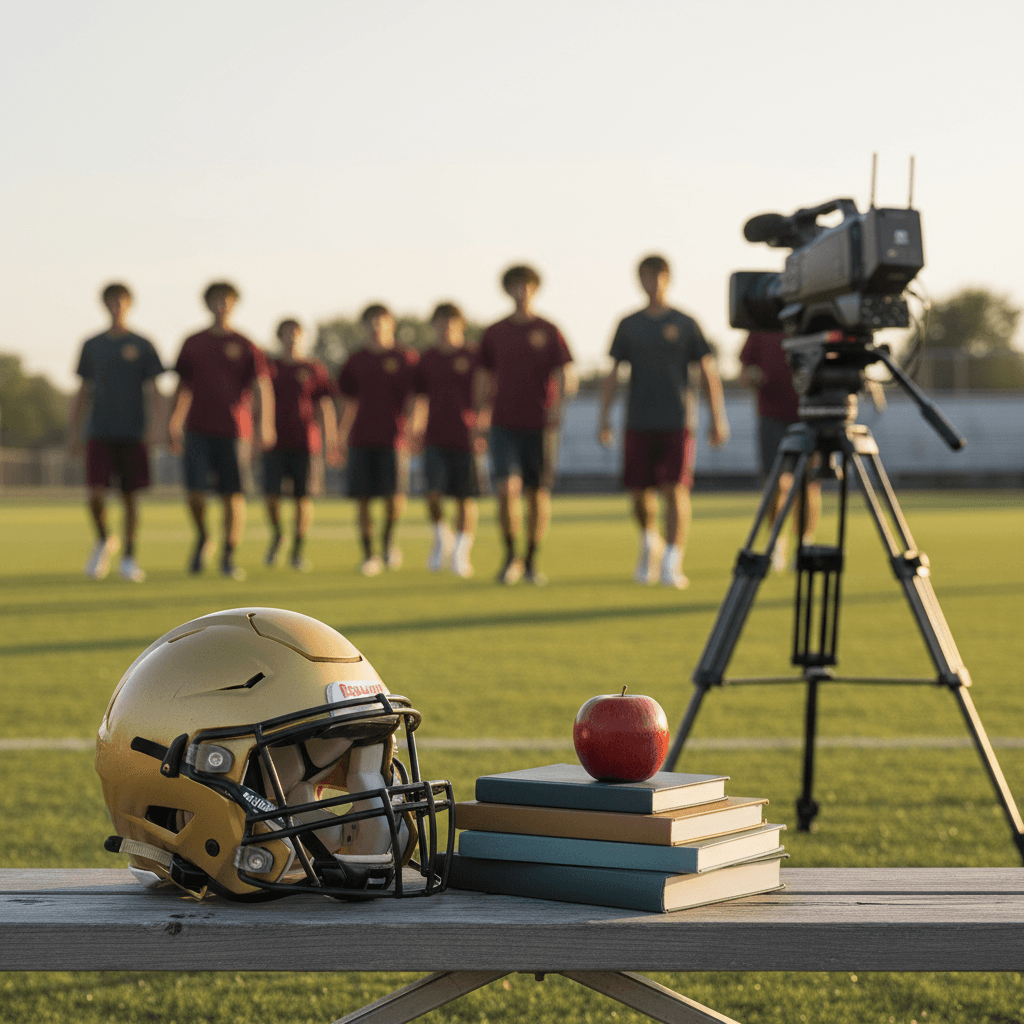 School football broadcast - illustration, Jake Team LLC
