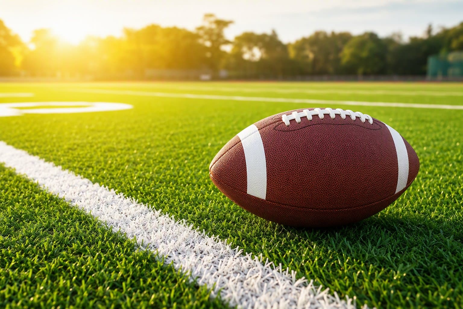 Football field at sunset - illustration, Jake Team LLC