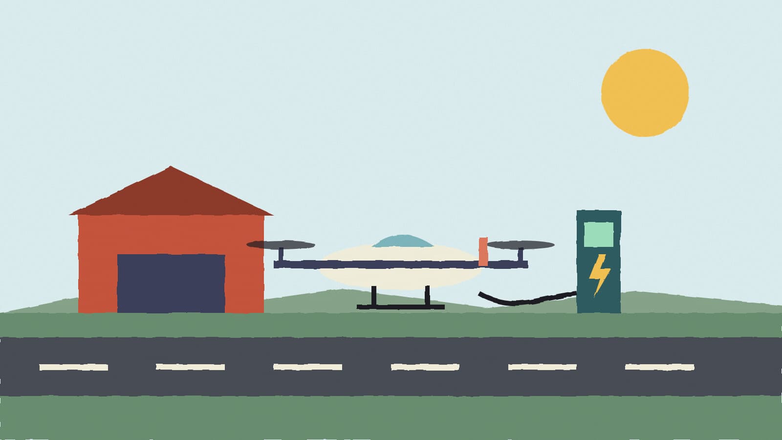 Electric aircraft charging station - illustration, Jake Team LLC