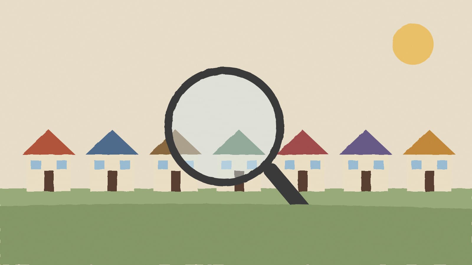 Homes under a magnifying lens - illustration, Jake Team LLC