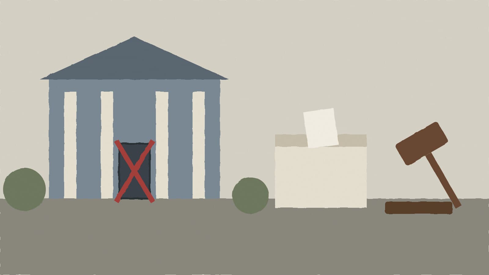Closed polling place, ballot box - illustration, Jake Team LLC