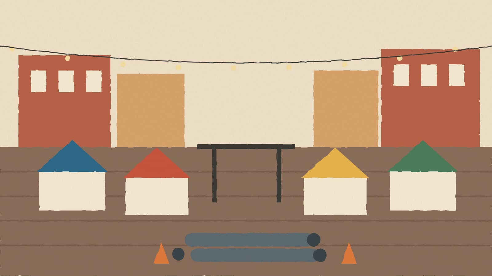 Festival tents and water pipes - illustration, Jake Team LLC