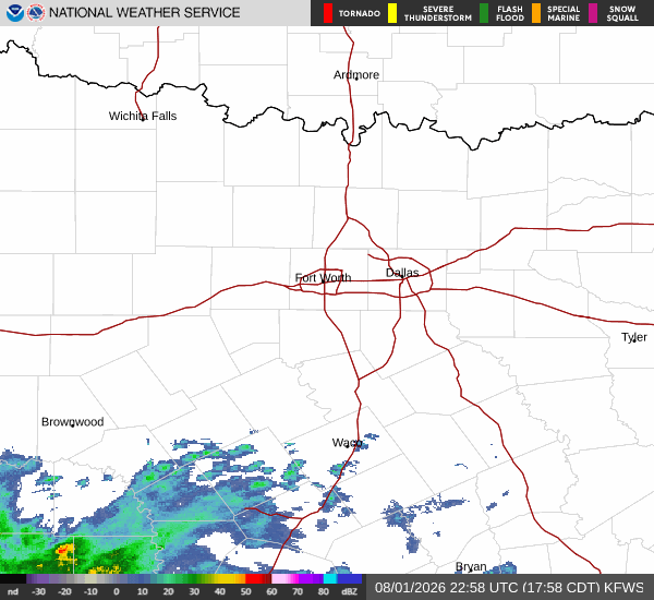 National Weather Service radar for North Texas (KFWS)