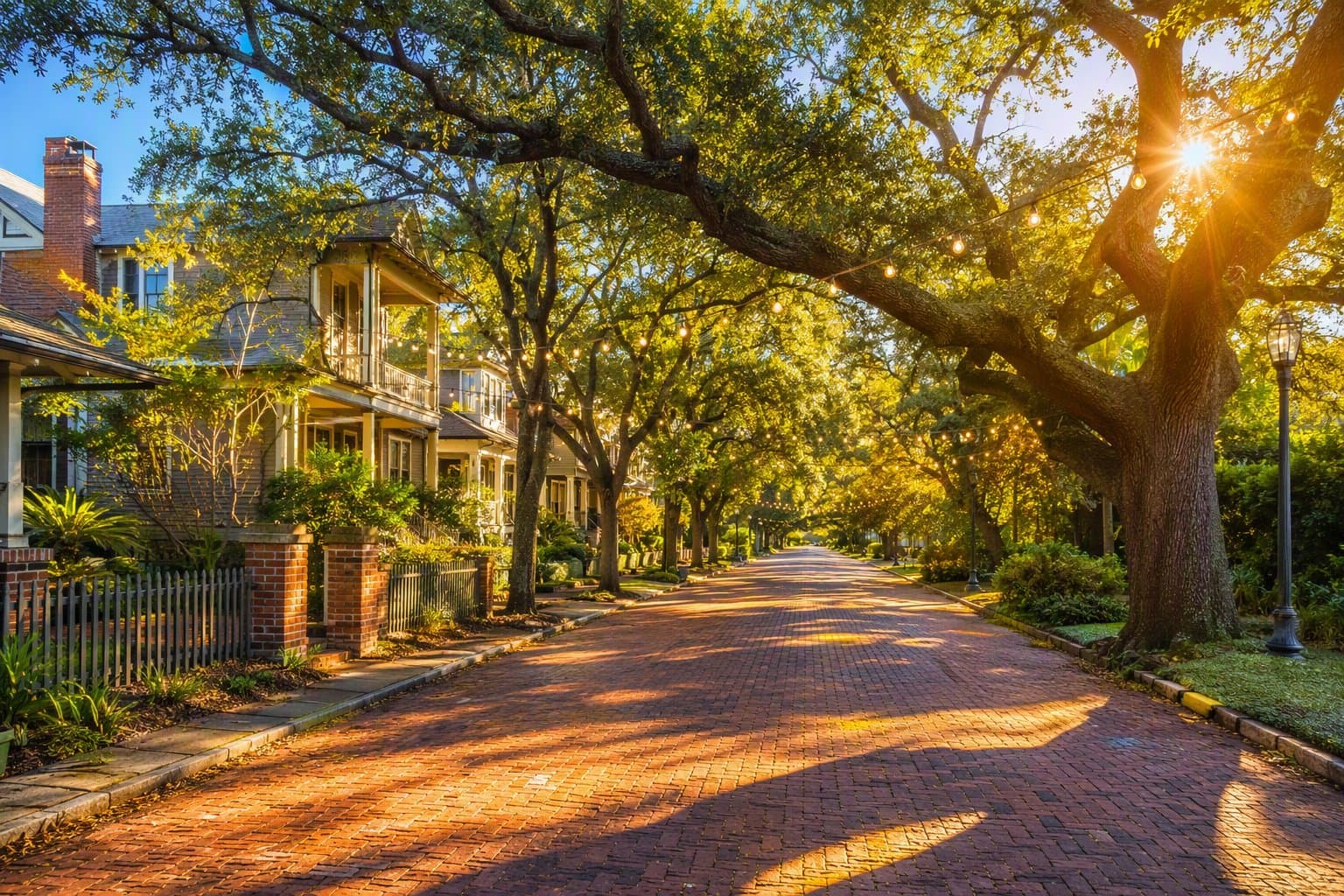 historic neighborhood street - illustration, Jake Team LLC