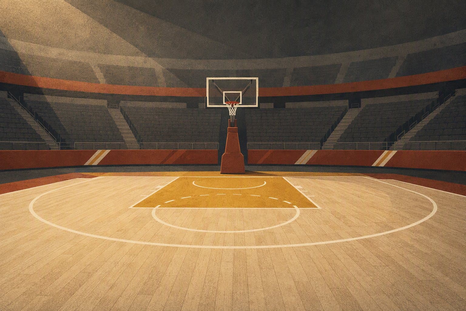 empty basketball court - illustration, Jake Team LLC